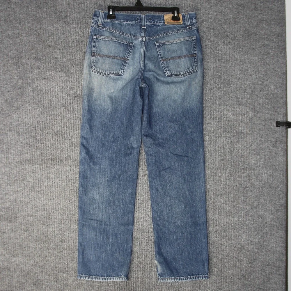VTG LL Bean Flannel Lined Jeans Mens 32x32 Blue‎ Classic Fit 505661 Distressed